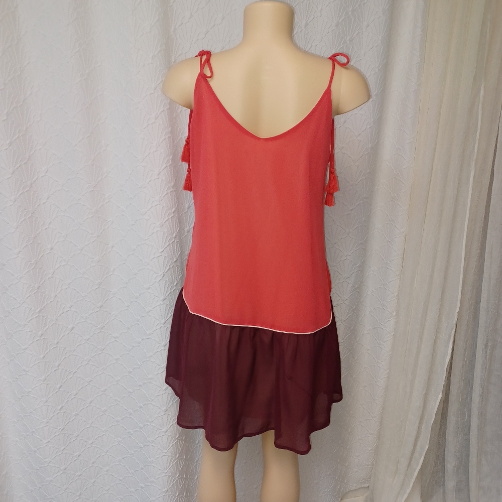 Living Doll Dress Women Size 1 Red and Burgundy Dress - Picture 8 of 14